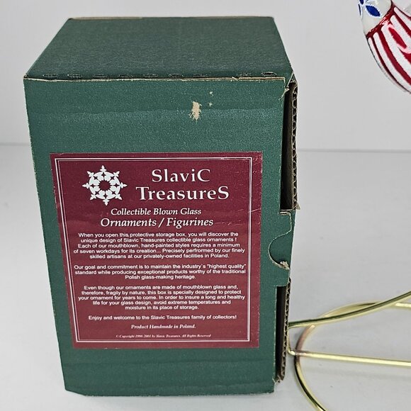 Slavic Treasures Patriotic Event Snail Ornament Figurine Handcrafted Blown Glass - Picture 3 of 9